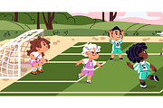 Cute kids play football on field, a Sport Illustration by PaperTrident (Thumbnail 2 of 3)