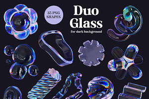 Colorful 3D Duo Glass Shapes Pack