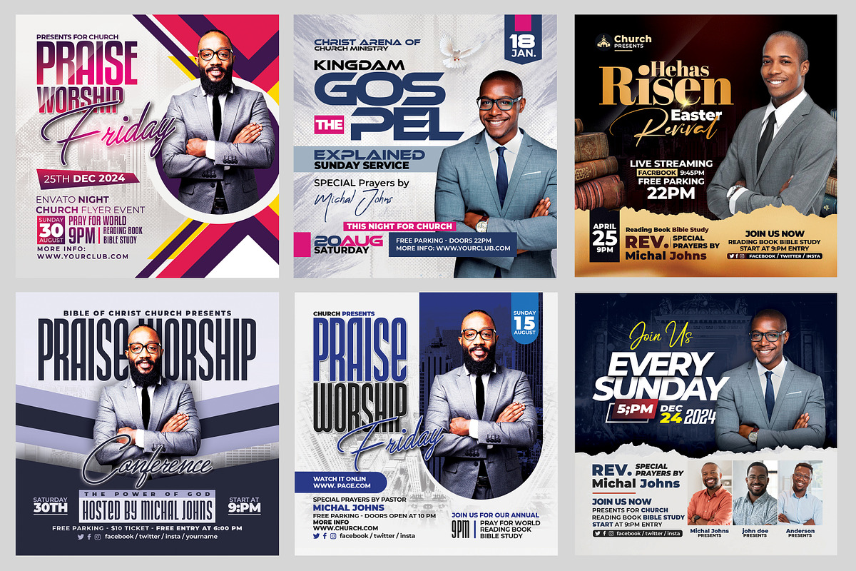 New-200 Church Flyers Bundle, a Flyer Template by AfzaalGraphics (Photo 4 of 41)