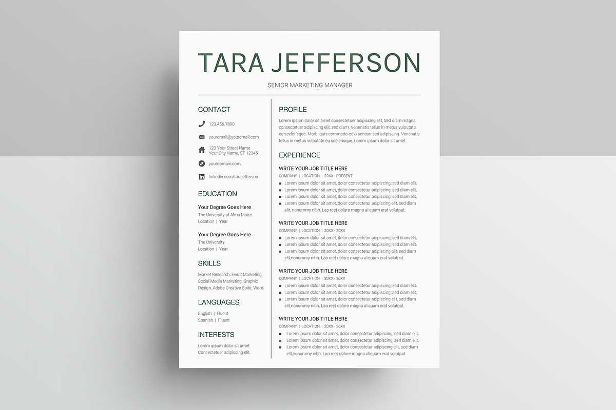 Google Docs Resume Template, a Resume Template by MioDocs (Photo 3 of 7)