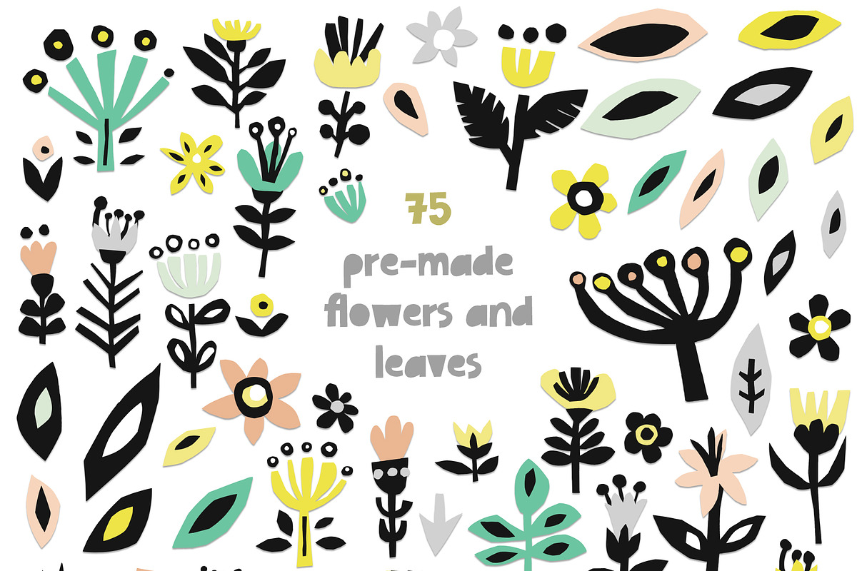 426 Cutout Floral Elements, a Decorative Illustration by Favete Art (Photo 3 of 13)