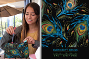 Embroidery peacock feathers, a Pattern Graphic by Matrioshka (Thumbnail 1 of 6)