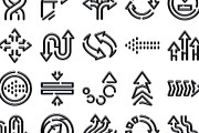 Black line arrow icons set for, an Object Graphic by pikepicture (Thumbnail 3 of 3)