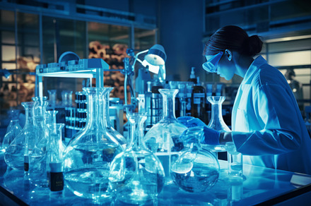 Female Scientist Working in a Futuristic Laboratory, an Abstract Photo by Natalia Klenova's Shop