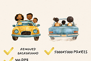 RETRO KIDS DRIVING CARS CLIPART PACK, a Person Illustration by Daring Digies (Thumbnail 4 of 7)