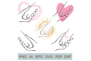 Paw Dog Human Hand in Heart, an Animal Illustration by Watercolor dreams (Thumbnail 1 of 2)