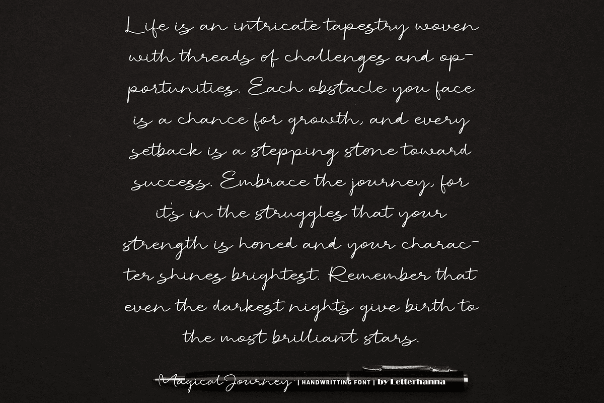 Magical Journey Handwritten Font, a Handwritten Font by Letterhanna Studio (Photo 11 of 12)