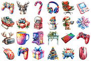 Christmas Gamer Clipart, an Illustration by Daily.Designs (Thumbnail 2 of 3)
