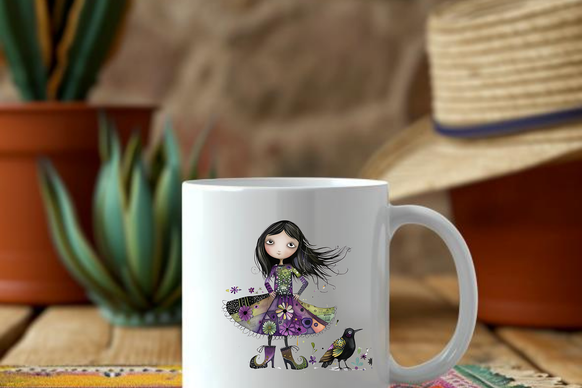 QUIRKY PATCHWORK GIRLS CLIPART, a Person Illustration by Daring Digies (Photo 6 of 6)