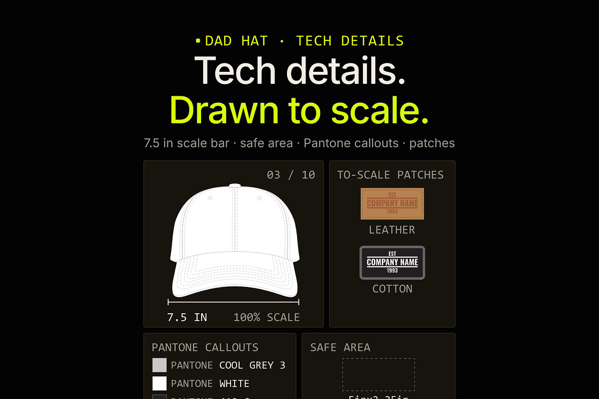 Hat Template - Dad Hat, a Hat Mockup by Template Haven (Photo 3 of 14)