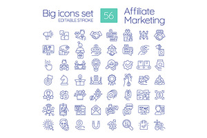Affiliate marketing linear icons set, an Icon by IMG Visuals