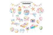 Pool Party, Summer Party Watercolor, an Illustration by CharmClipart (Thumbnail 7 of 10)
