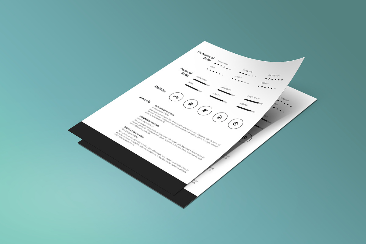 Portfolio Resume Kit, a Resume Template by retrographix (Photo 4 of 6)