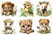 Watercolor - Safari Animals Png, an Illustration by Craft Nest (Thumbnail 4 of 11)