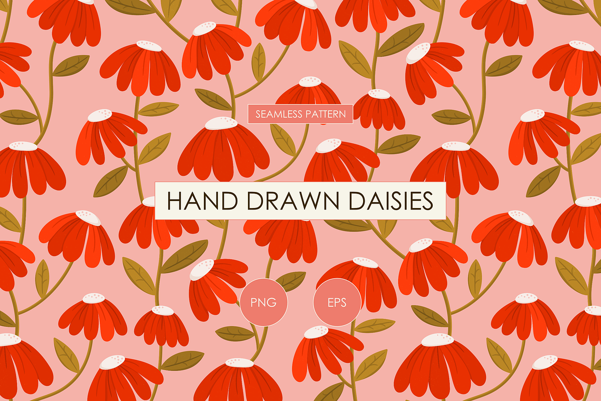 Climbing Daisies Seamless Pattern, a Pattern Graphic by HonestiesPrintS (Photo 1 of 3)