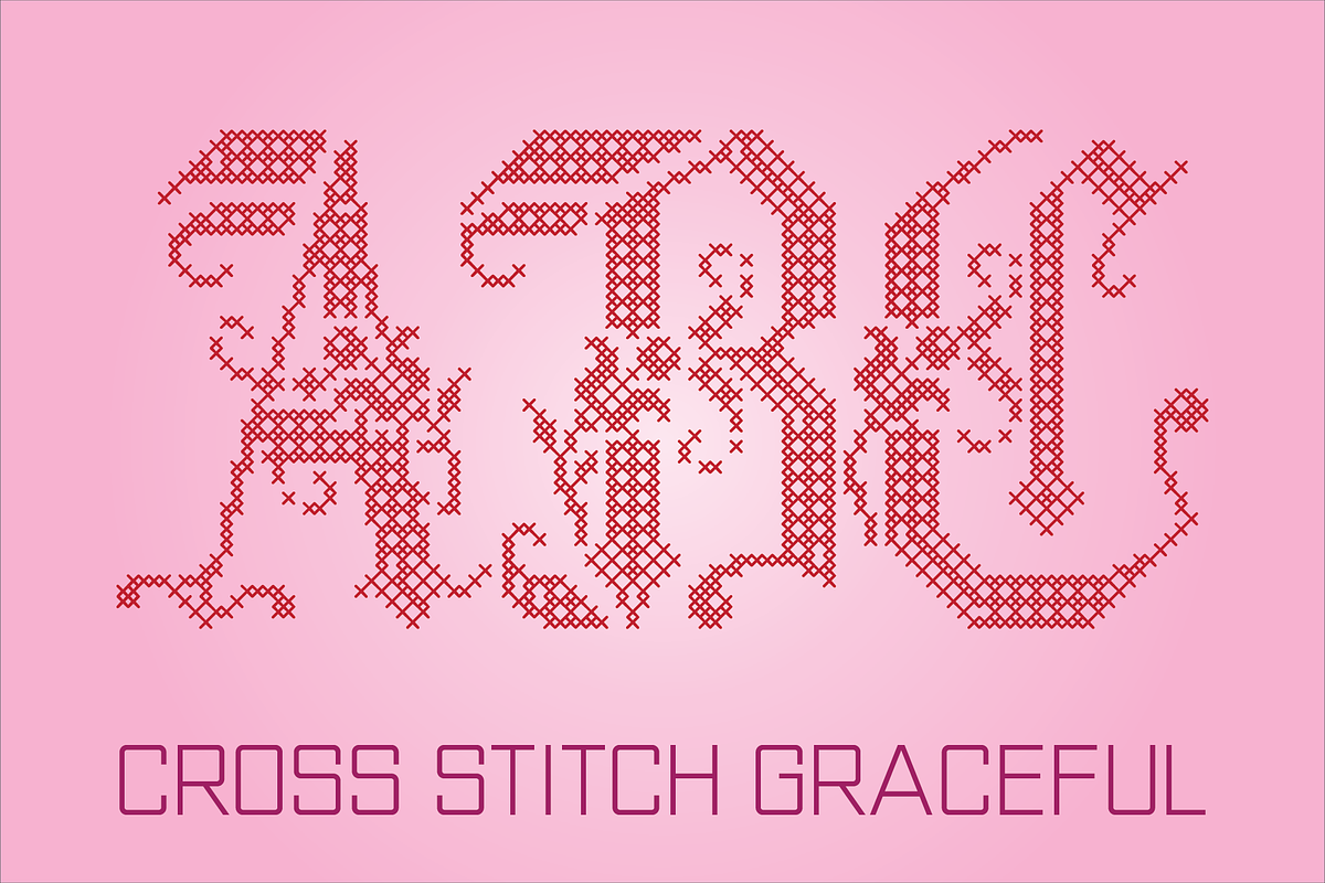 Cross Stitch Display Font Bundle, a Font by GG Design (Photo 23 of 23)