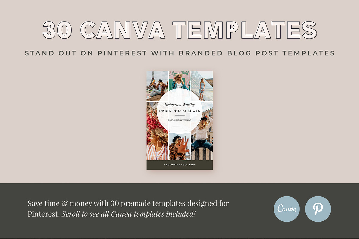 Travel Blogger Pinterest Bundle, a Social Media Template by Fallon Gerst (Photo 2 of 10)