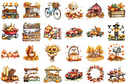 Watercolor Farm Truck, Fall Clipart, an Illustration by Sublimation Artist (Thumbnail 2 of 6)