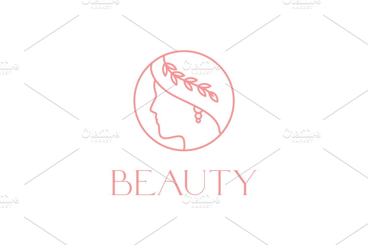 beauty woman wreath headgear  logo, a Branding & Logo Template by devastd