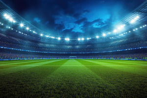 Exciting match at nighttime stadium, a Photo by Beautiful things