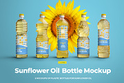 Mockup Plastic Sunflower Oil Bottles, a Packaging Mockup by Grow Design Craft Studio (Thumbnail 1 of 11)