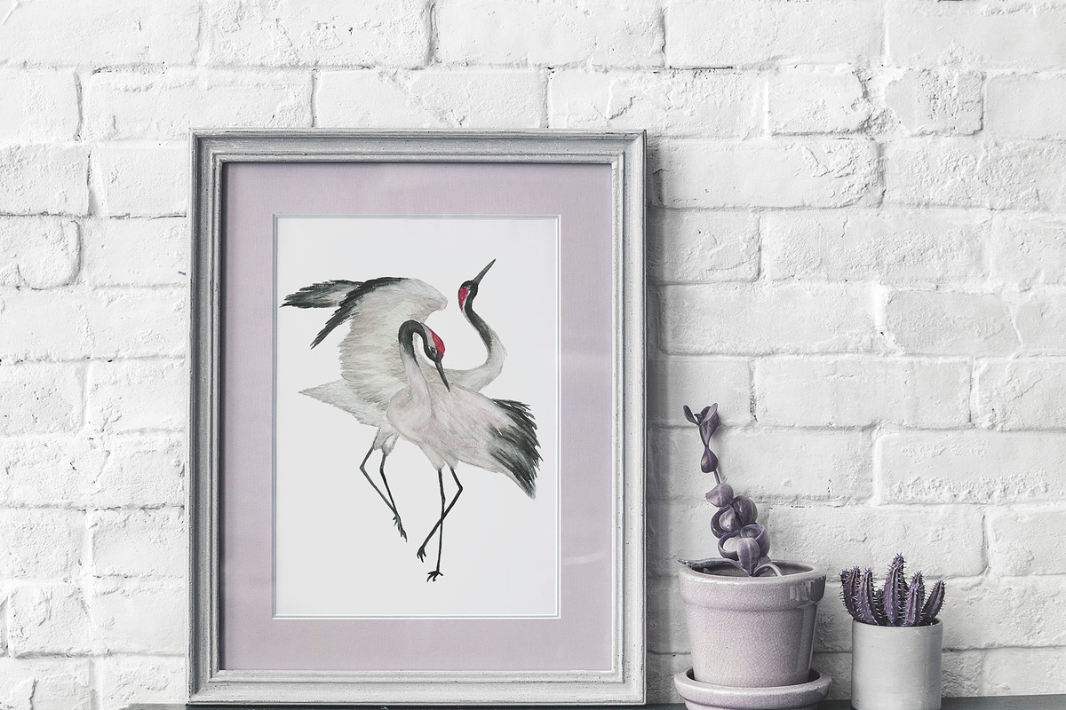 Two cranes and chinese peony, a Pattern Graphic by ramika (Photo 6 of 6)
