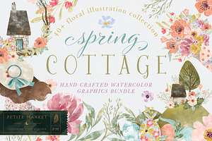 Spring Cottage Watercolor Collection