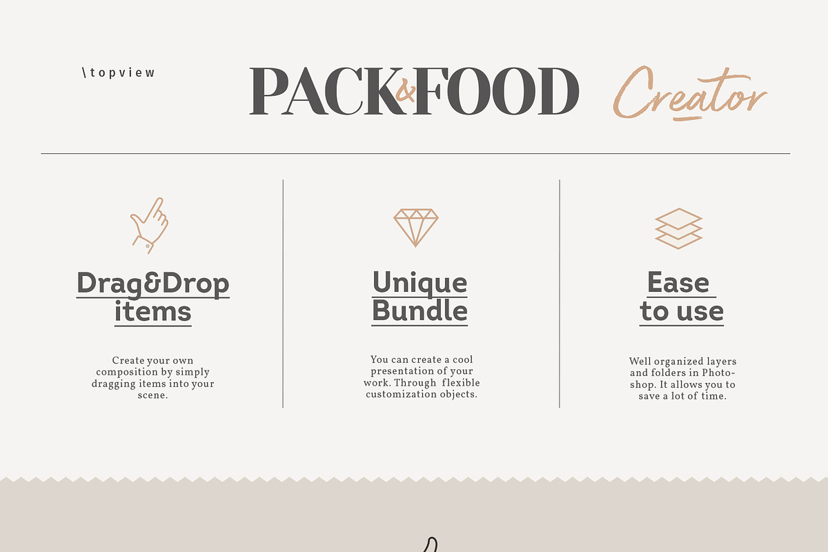 PACK&FOOD Creator - top view, a Packaging Mockup by Creatoom (Photo 7 of 10)