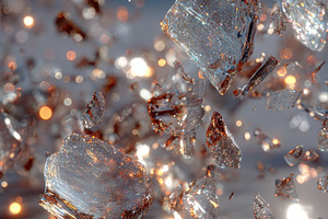 Shattered glass fragments falling bo, a Photo by Pixeness Studio