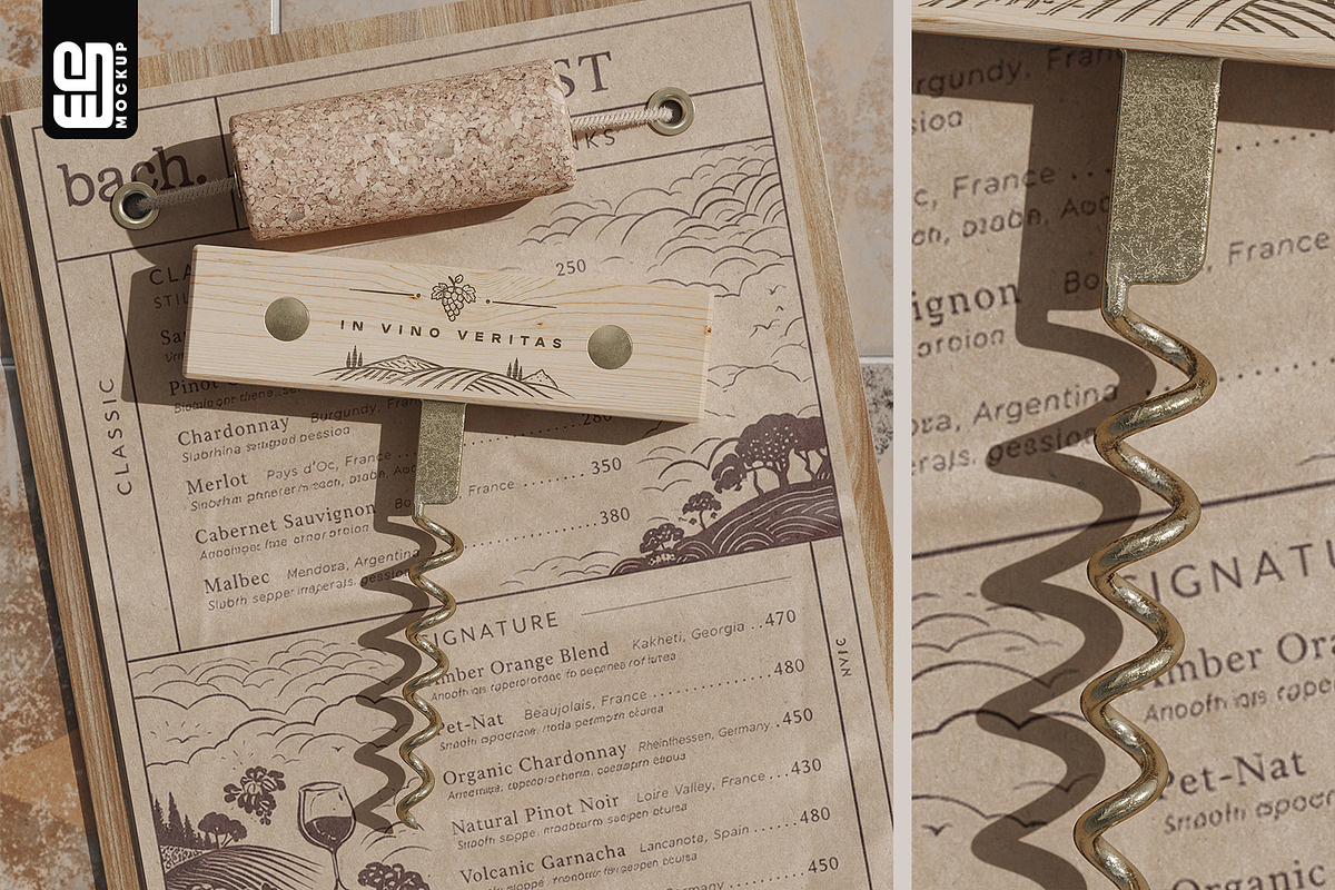 Wooden Corkscrew Mockup, an Advertising Mockup by SD Mockup (Photo 2 of 4)