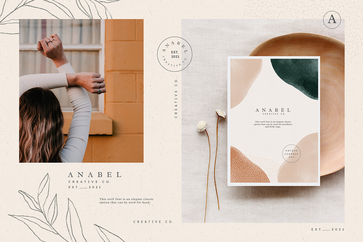 Earthy Abstract Shapes + Logos, a Texture Graphic by Basia Stryjecka (Photo 2 of 20)