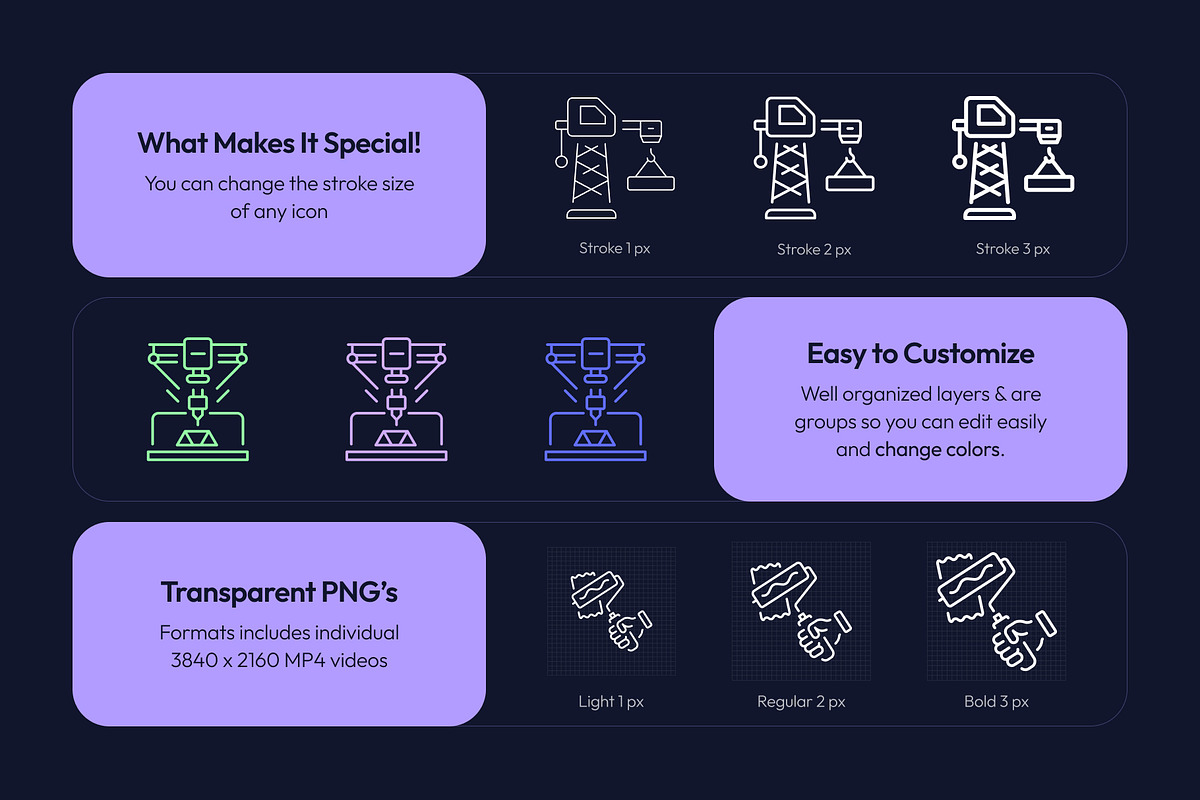 Animated Manufacturing Icon Art Set, an Outline Icon by Prosymbols (Photo 2 of 4)