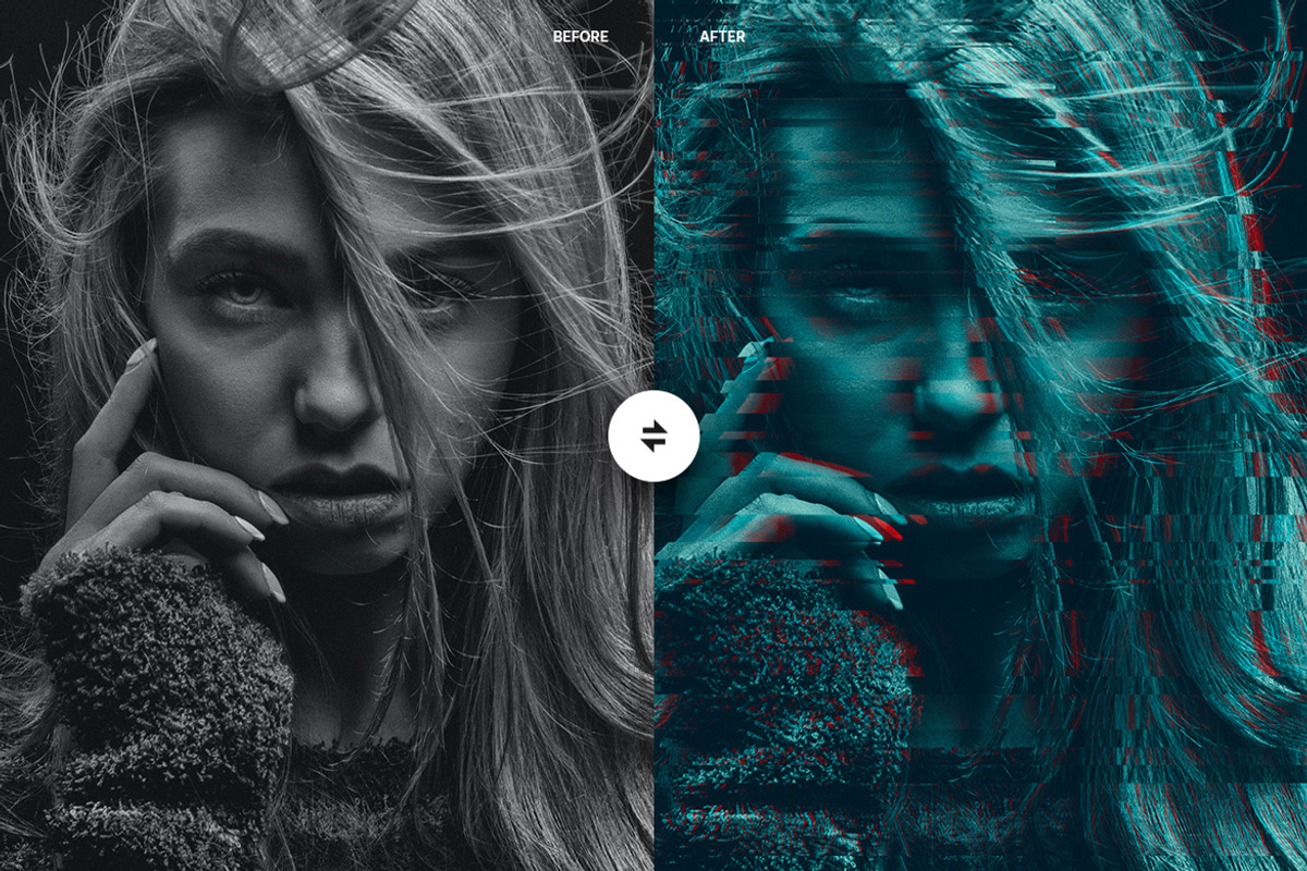 VHS Glitch Pro - Photoshop Action, an Action Add-On by iDoodle Studio (Photo 3 of 4)