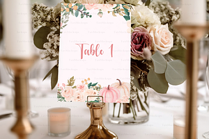 5x7 Table Number Mockup, Wedding