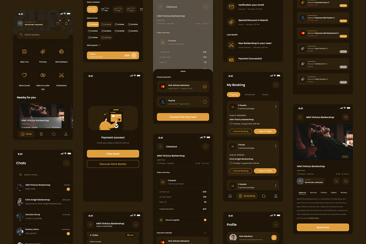 Barbersz UI Kit, an UI Kit Template by Kawalan Studio (Photo 5 of 5)