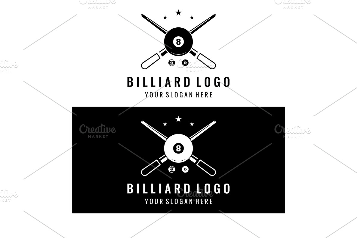Billiard and cue stick creative logo, a Branding & Logo Template by ...