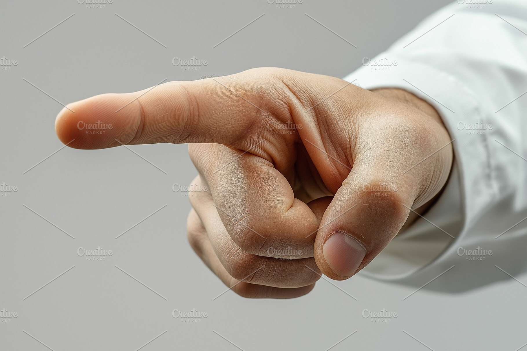 A close-up of a male hand pointing forward, symbolizing direction or emphasis., a Background Photo by ImageMir