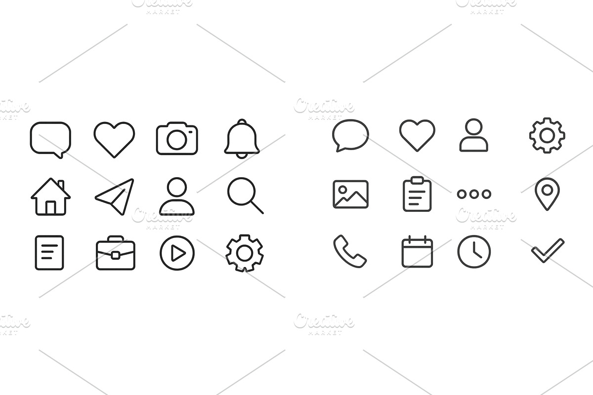 Collection of minimalist icons, a Technology Illustration by ZinetroN