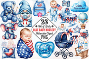 4th of July Blue Baby Nursery Clipar, a Seasonal Illustration by RobertsArt (Thumbnail 1 of 7)