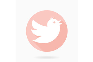 Flying Bird Flat Icon, an Outline Icon by FineArtStudio