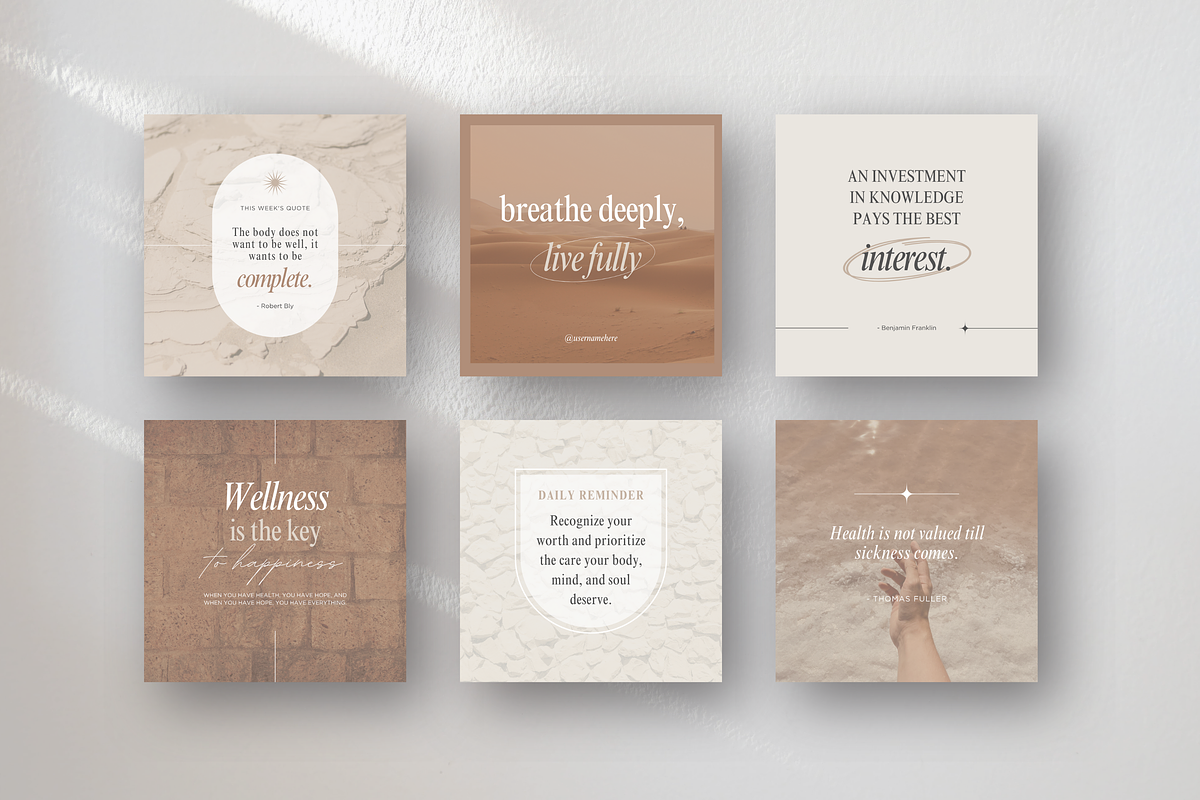 Wellness Quote Instagram Templates, a Social Media Template by DigiPax (Photo 3 of 11)