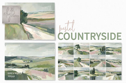 Pastel Countryside, a Decorative Illustration by rileyBgraphics