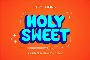 Holy Sweet - Groovy Font, a Handwritten Font by Densu Creative