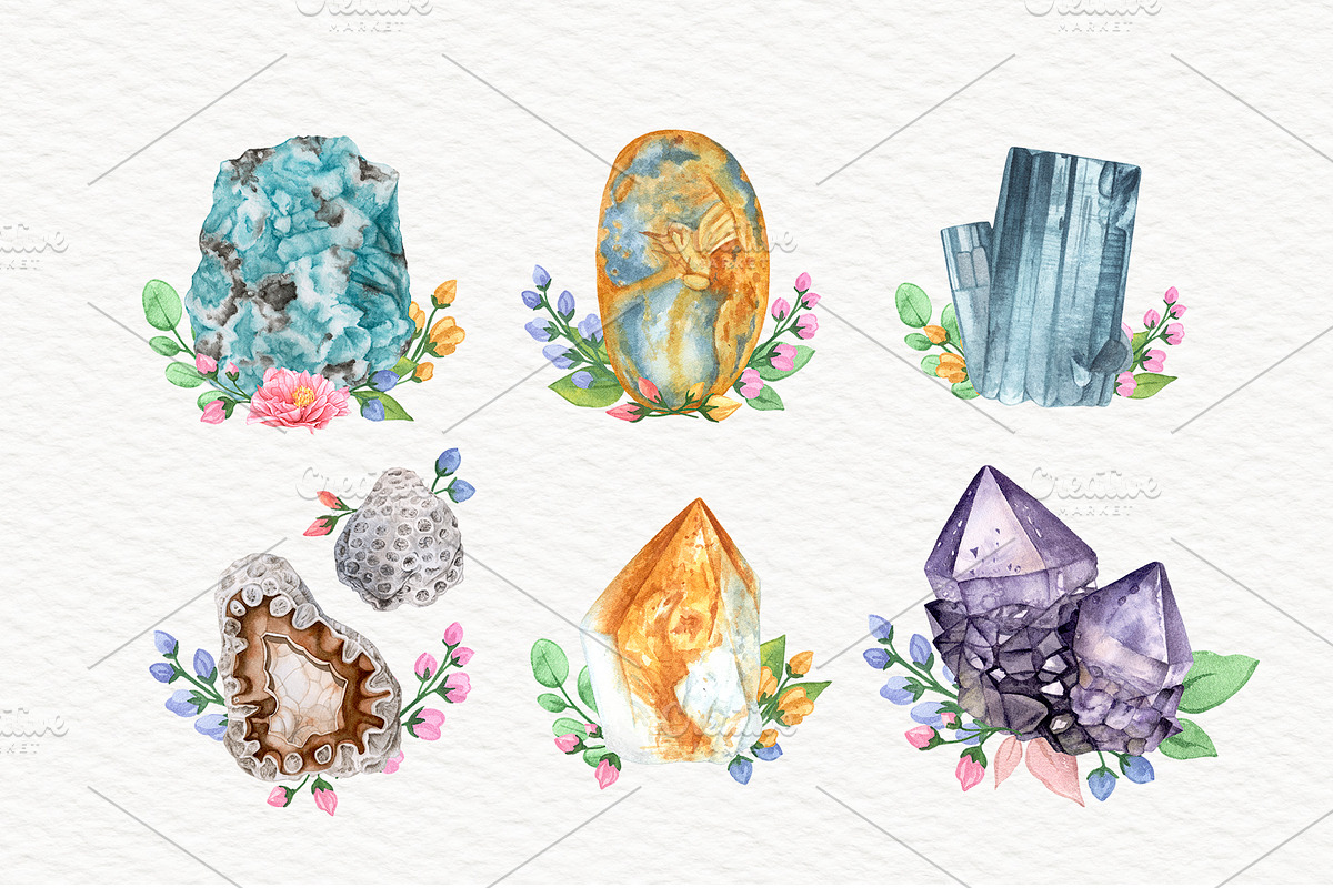 Crystalline. Crystals & Gemstones, an Illustration by Katya Zlobina (Photo 11 of 17)