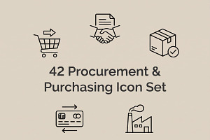 42 Corporate Procurement Team Icon, an Outline Icon by adenpinkstore
