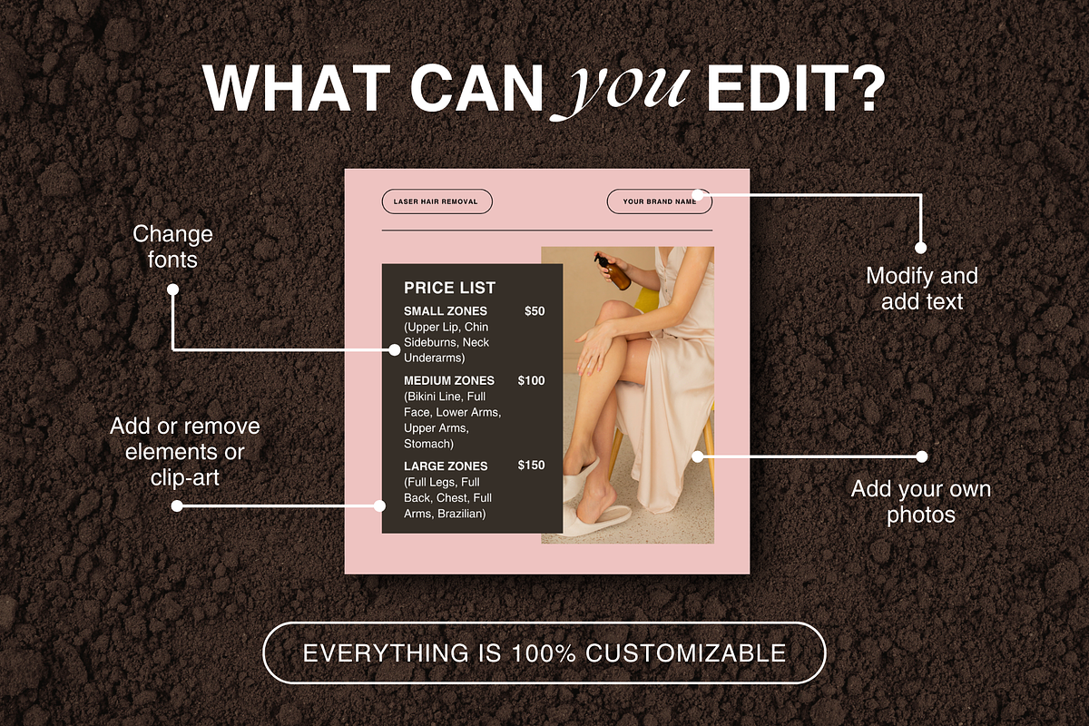 Laser Hair Removal Templates Insta, a Social Media Template by DesignsbyMariaStudio (Photo 5 of 9)