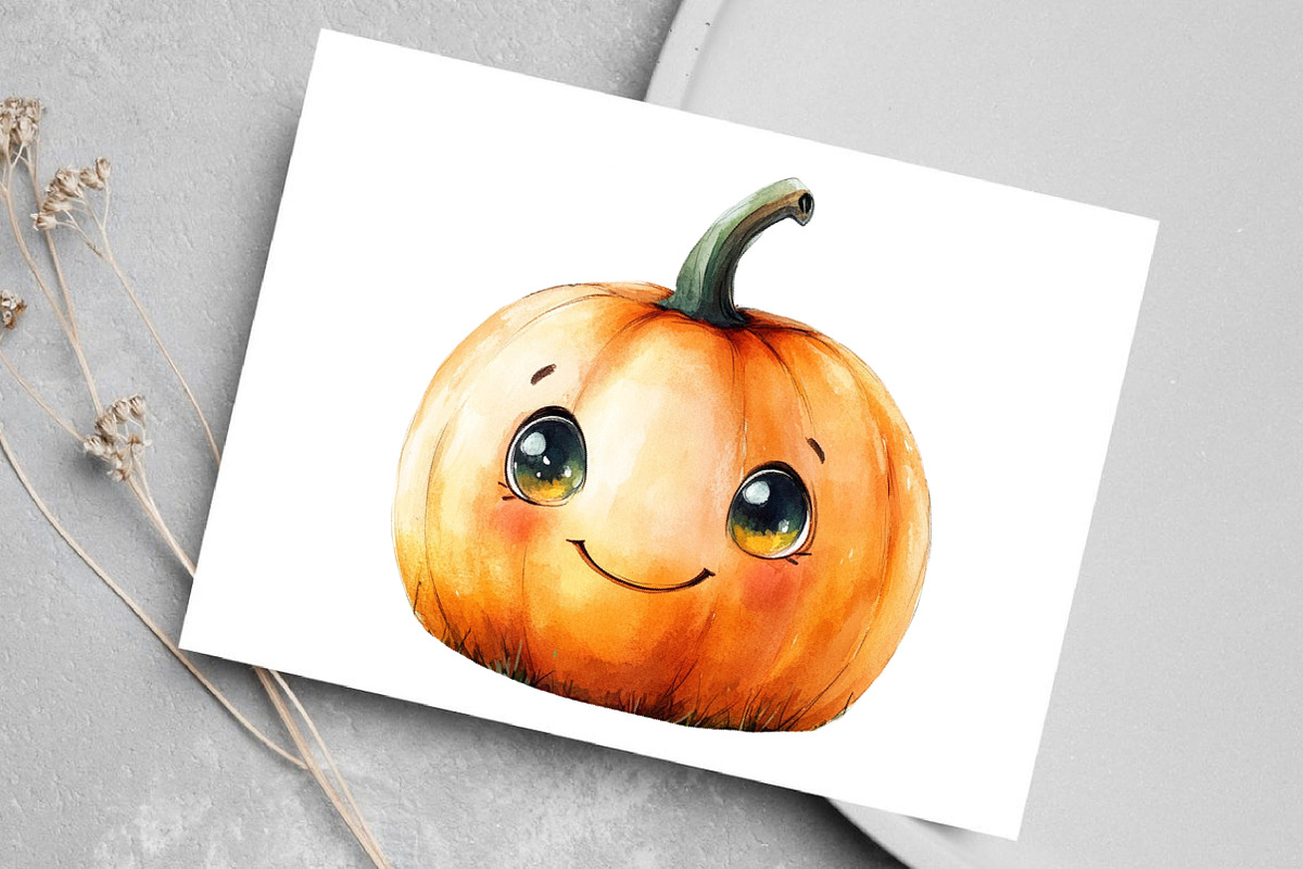 Watercolor Kawaii Spooky Clipart, an Illustration by Canvas Craft (Photo 5 of 7)