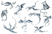 Twilight dragon, an Illustration by Love Watercolor Store (Thumbnail 2 of 10)