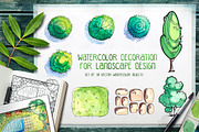 Landscape design set, a Decorative Illustration by AlexGreenArt (Thumbnail 1 of 7)