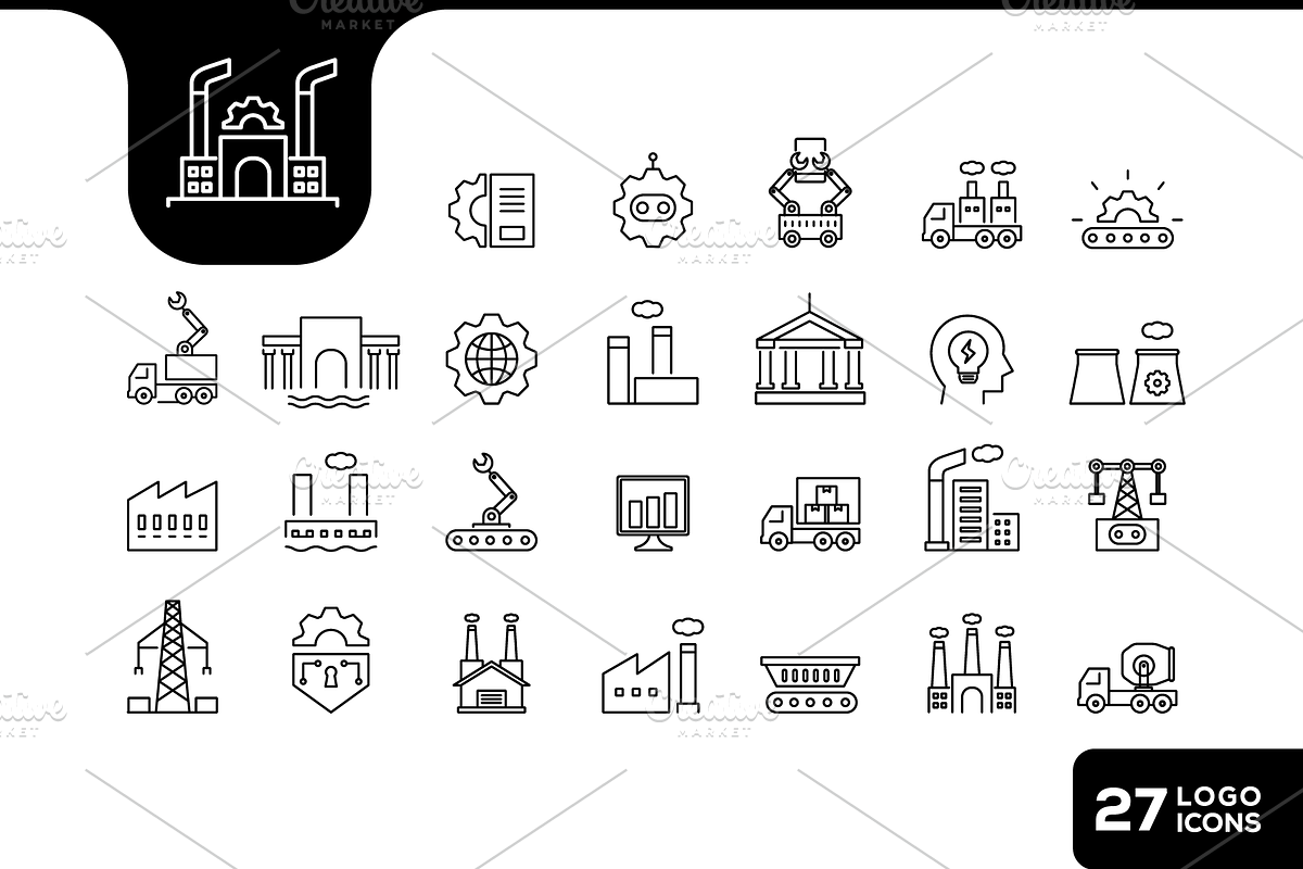 Factory and Industry Icon, an Outline Icon by devastd